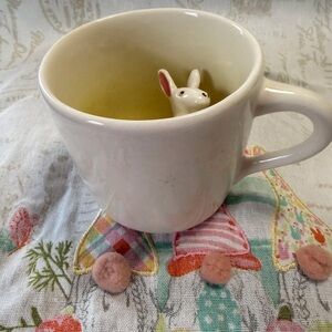 Sarah Spademan White Mug with Surprise Easter Bunny Inside